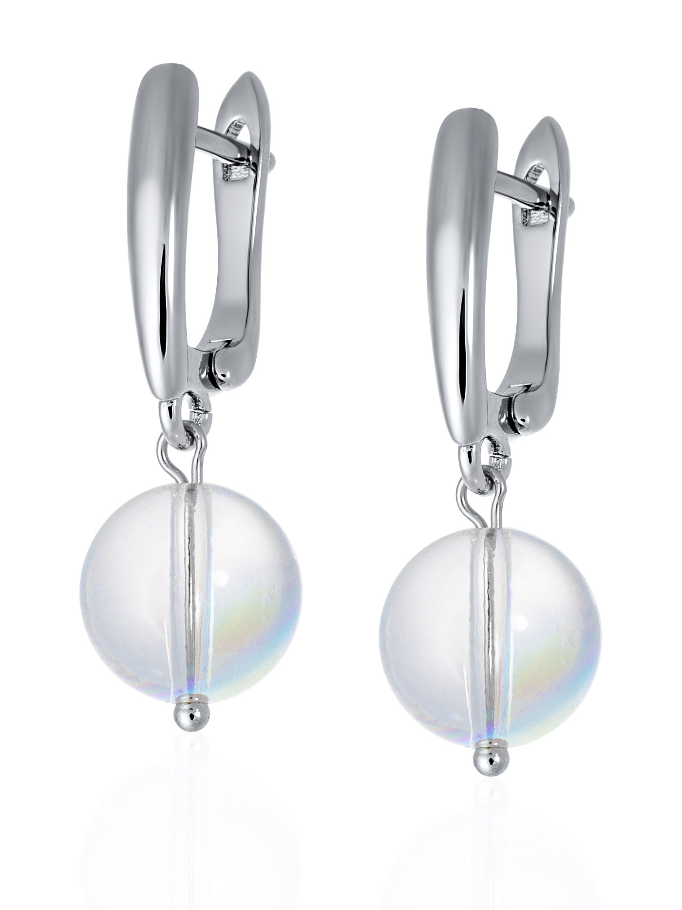 Дизайнерские серьги с кристаллами Swarovski с эффектом северного сияния