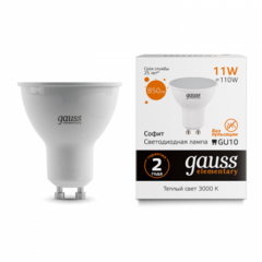 Лампа Gauss LED Elementary MR16 11W 850 lm 3000K GU10 13611