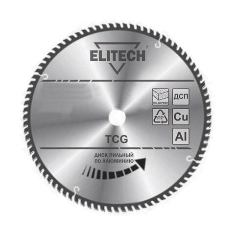 Диск пильный ,ф 216мм х30 мм х1,6мм, 100 зуб, д\аллюминия ELITECH 1820.116600