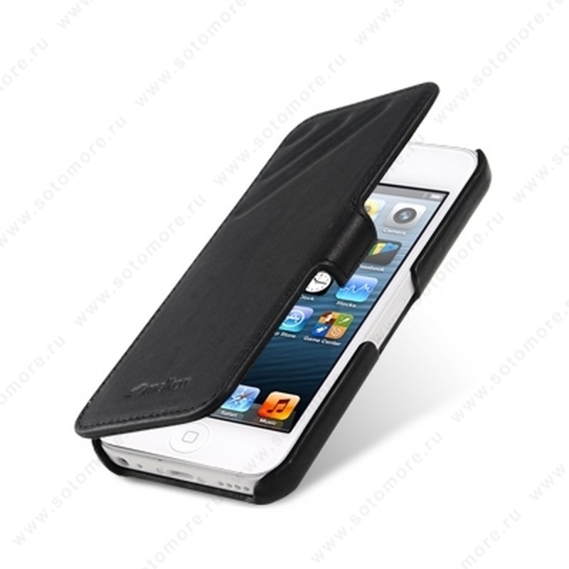 Чехол-книжка Melkco для iPhone SE/ 5s/ 5C/ 5 Leather Case Booka Type Craft Limited Edition Prime Dotta (Black Wax Leather)