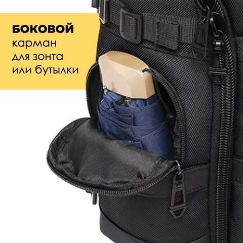 Картинка рюкзак однолямочный Ozuko 9808 Black - 6