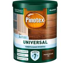 Пропитка защитная для дерева Pinotex Universal 2 в 1 индонезийский тик 0,9 л