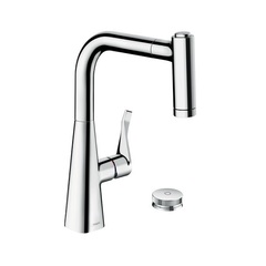 Смеситель для кухни с выдвижным изливом и лейкой Hansgrohe M71 73805000 фото