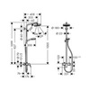Душевая система внешнего монтажа со смесителем 109,9 см с верхней лейкой 18х18 см Hansgrohe Crometta 27266400