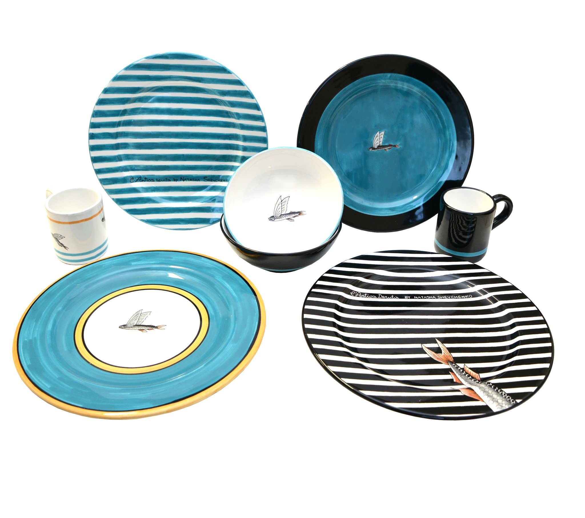 Set of plates Flying Fish collection, 4 pc.