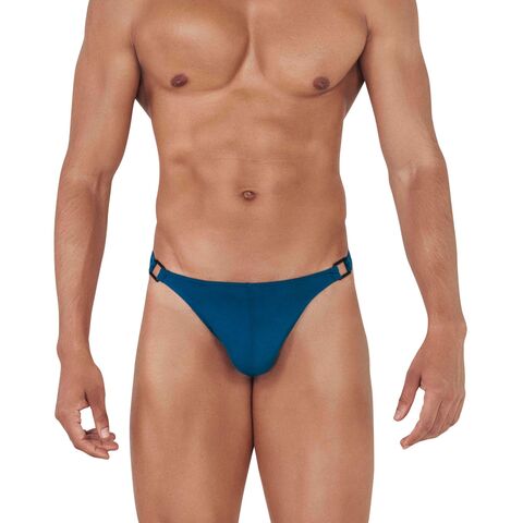 Синие мужские трусы-тонги с пряжками Flashing Thong - Clever Masculine Underwear 145507