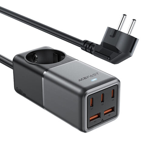 Зарядное устройство ACEFAST Z2 PD75W GaN (3*USB-C+2*USB-A) RUS, черно-серый