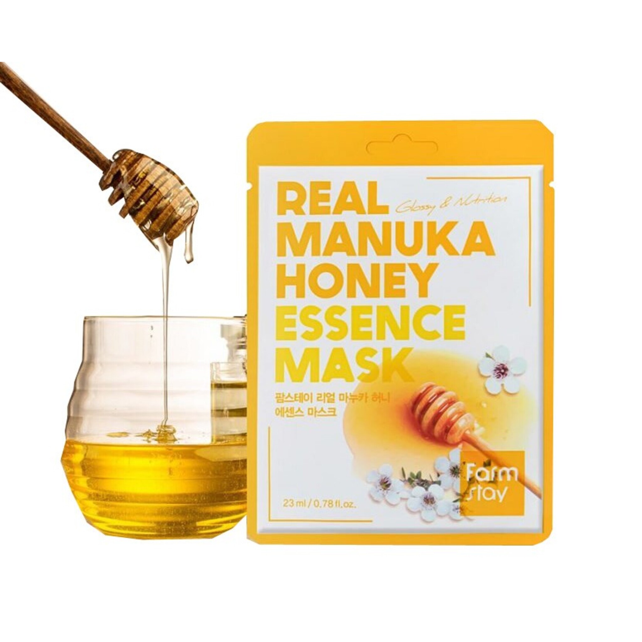 Farmstay Real manuka honey essence mask Маска тканевая для лица с медом  манука