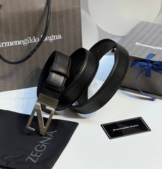 Двусторонний мужской ремень ZEGNA, 3,5 мм, чёрный