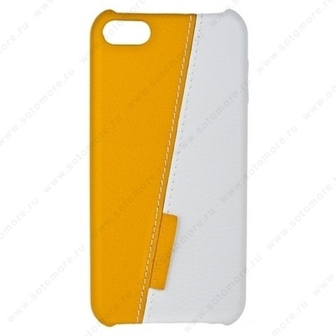 Накладка Jisoncase для iPod touch 5 двухцветная белая/желтая JS-TH5-01H