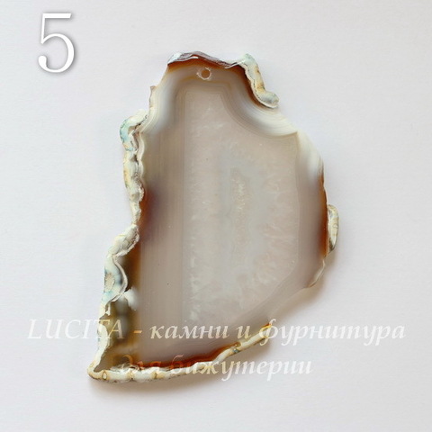 Подвеска Срез Агата (тониров), цвет - серый, 60-91 мм (№5 (69х47 мм)(ЦАРАПИНА/СКОЛ))