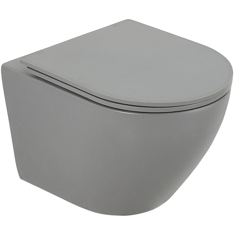 BelBagno BB062CHR-GR/BB062SC-GR Унитаз подвесной безободковый BelBagno COLORATO BB062CHR-GR/BB062SC-GR