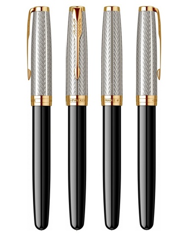 Ручка перьевая Parker Sonnet Royal Fougère SE19 Black & Silver GT (2107110)