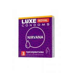 Презервативы LUXE ROYAL Nirvana 3 шт.  (гладкие, с увеличенным количеством силиконовой смазки)