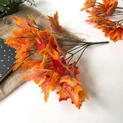 Клён осенний, зелень искусственная, декоративный букет 29 см., набор 3 букета