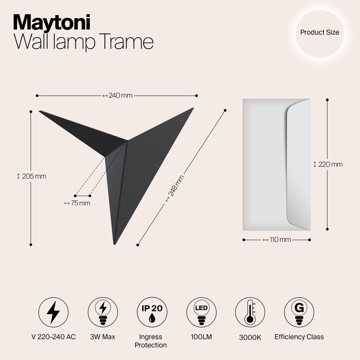 Настенный светодиодный светильник Maytoni Trame C808WL-L3B