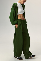 Штаны бананы с защипами Тёмно-зелёный