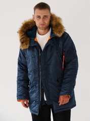 Парка Alpha Industries N-3B Slim Fit Slate Blue (Голубая)