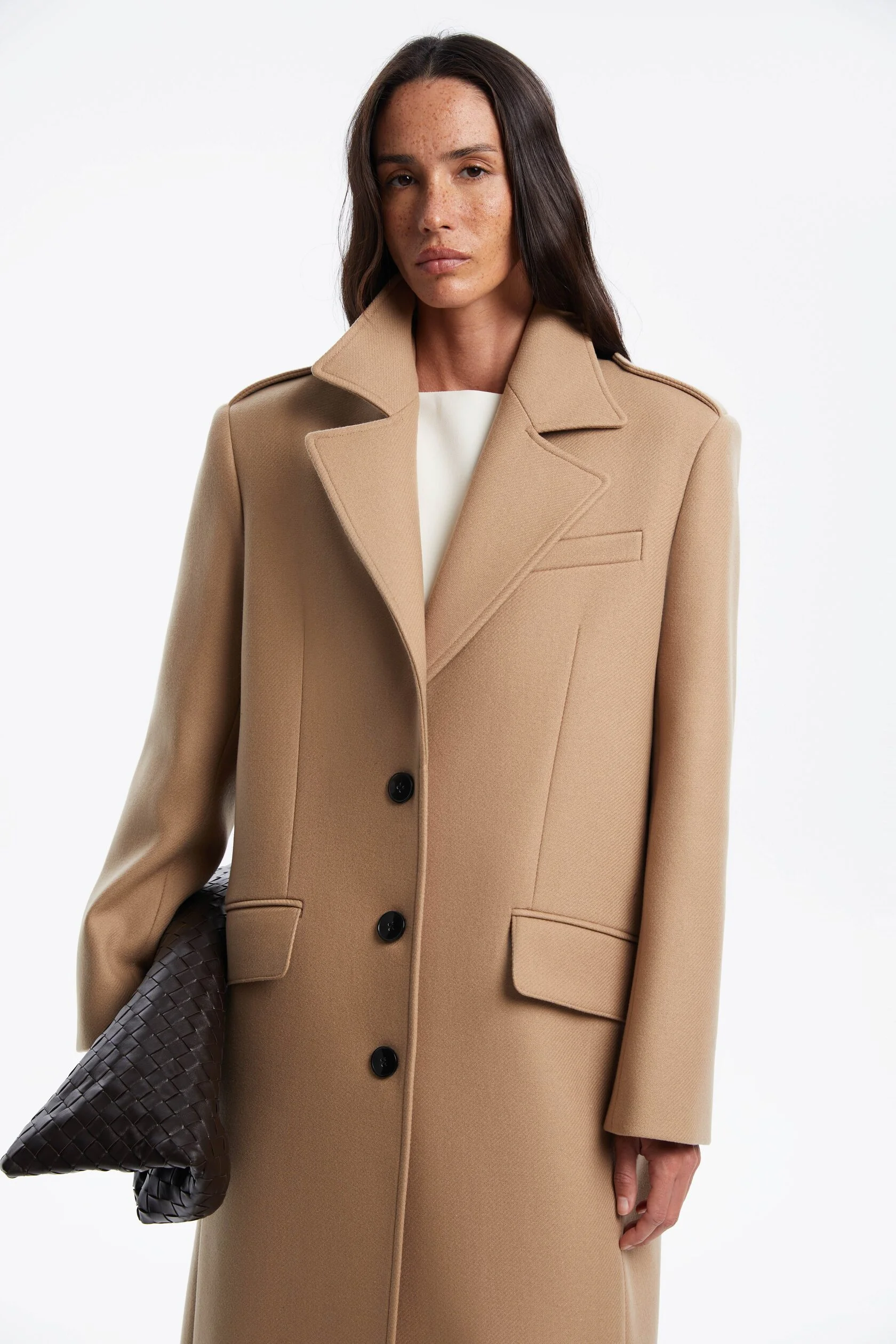 Пальто прямое, Бежевый