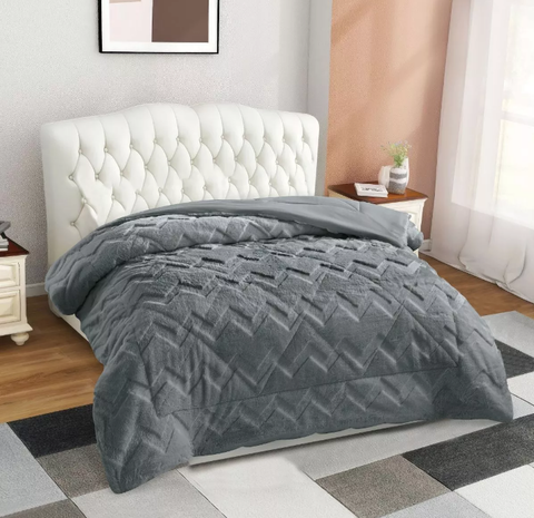 Плед Arya Dahlia Zigzag (200*220 см) - Серый - купить