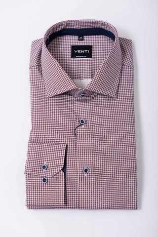 VENTI Modern Fit Сорочка слегка приталенная в мелкий узор. Технология Easy Care
