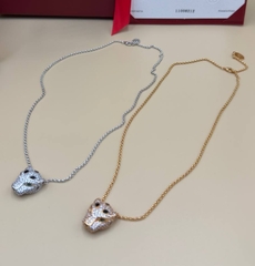 Колье цепочка с подвеской голова ПАНТЕРЫ коллекция PANTHERE в обсыпке