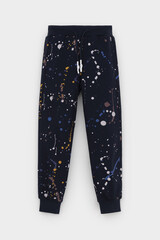 брюки  для мальчика  КР 400529/индиго,космические брызги