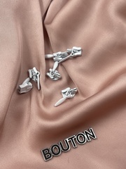 Бегунок белый (собачка) тип 2 для потайной молнии