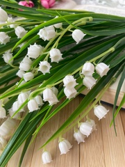 Ландыши искусственные из мягкого пластика, реалистичные, высота регулируется 35-44 см, набор 2 букета.