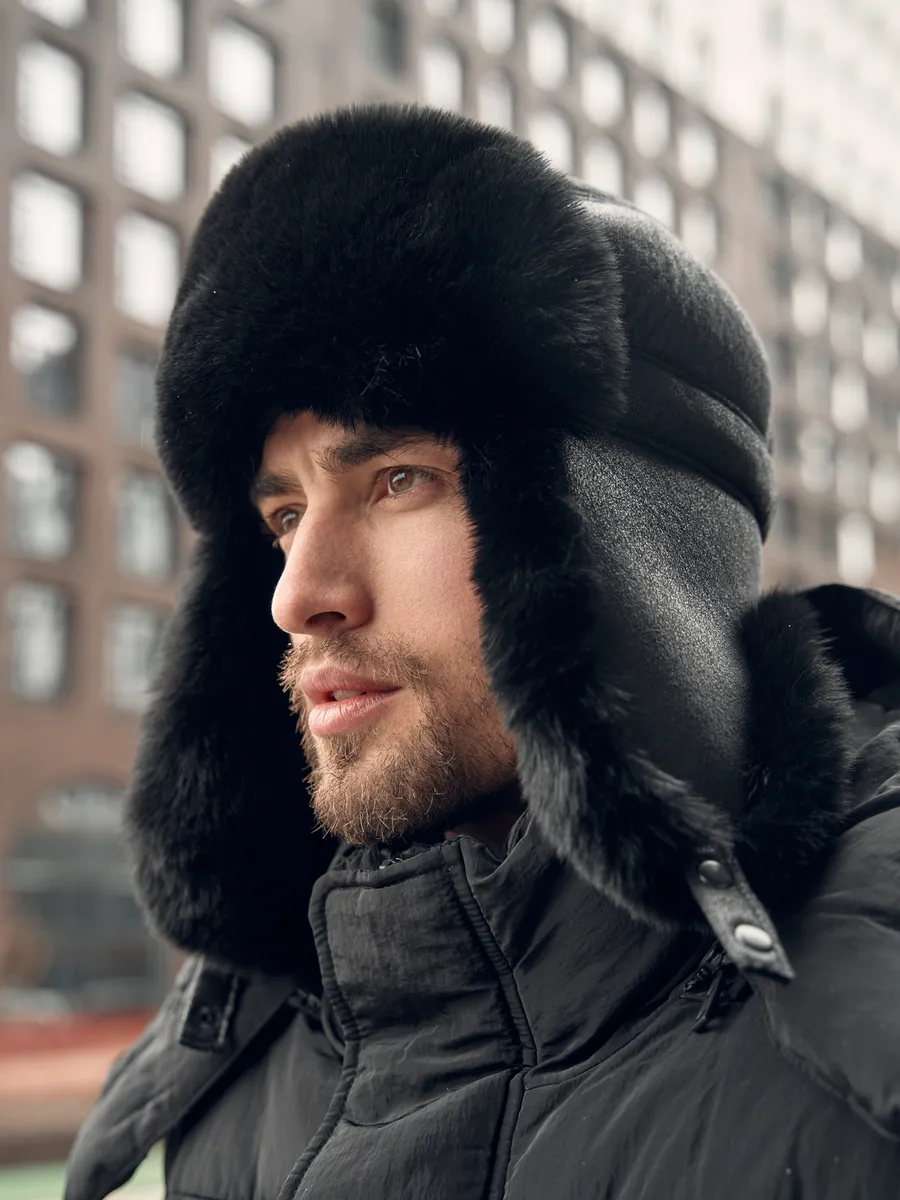 Шапка-ушанка мужская