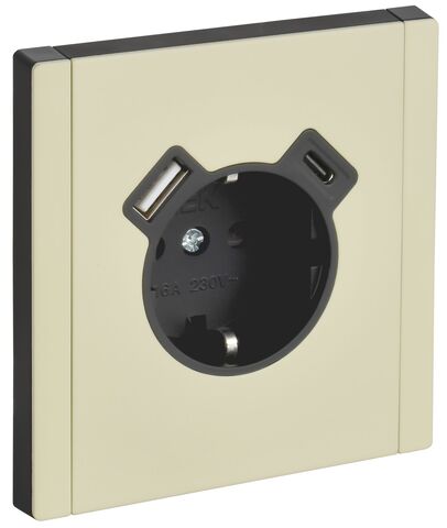 FORTE&PIANO Роз. з/к/ш в/к 16А USB A+C 18Вт FP847M сл. IEK