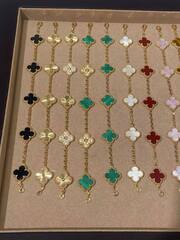 Браслет VCA коллекция VCA Alhambra 5 мотивов клевер yellow VGOLD