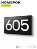 Номер на дверь 605, табличка на дверь для офиса, квартиры, кабинета, аудитории, склада, черная 120х70 мм, Айдентика Технолоджи