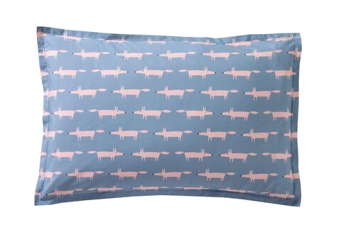 Постельное белье 2 спальное евро Blanc des Vosges Mr Fox denim синее