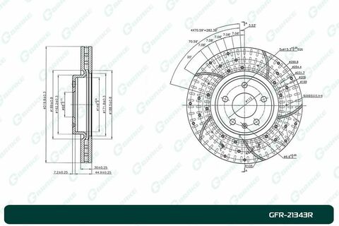 Диск тормозной перфорированный вентилируемый G-brake GFR-21343R правый