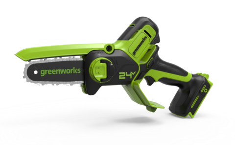Цепная пила Greenworks G24MCS10k2, 24v, 10 см, в комплекте с АКБ 2 А·ч и ЗУ (аккумуляторная, мини) отзывы