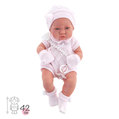 Munecas Antonio Juan Кукла - младенец девочка Тони, в розовом, 42 см., винил (50064)