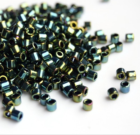 DBM-0027 Бисер цилиндрический Миюки делика 10/0 /Miyuki delica 10/0 Metallic Green Luster