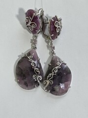 Сапфир Р (серьги из серебра)