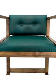 Кресло бильярдное изумрудно-зеленый+береза коньяк