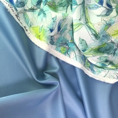 Ткань костюмно-плательная ткань цвет голубой 3216