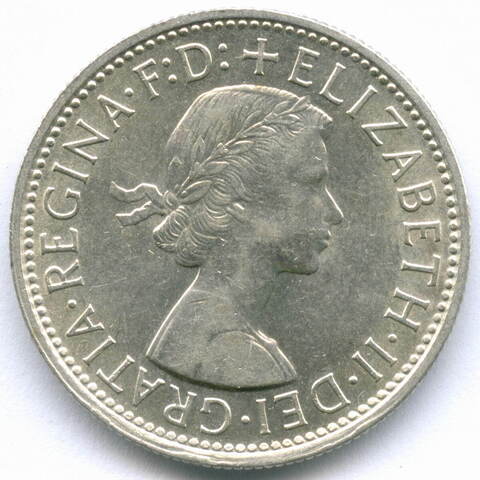1 флорин (2 шиллинга) 1960. Австралия. Серебро, диаметр 28.5 мм XF