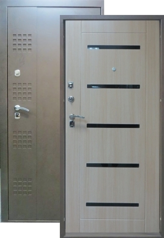 Входная металлическая дверь Цитадель Термо (серебро+беленый дуб)  Цитадель из стали 1,5 мм с 2 замками  термостойкая