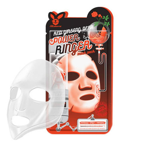 Elizavecca Red Ginseng Deep Power Ringer Mask - Регенерирующая тканевая маска для лица с красным женьшенем