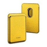 Кожаный чехол для пластиковых карт магнитный (MagSafe) / Картхолдер - кошелек для iPhone 12, 13 серии K-Doo Magsafe Leather Wallet (Желтый)