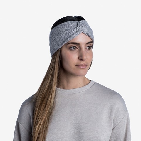 Вязаная повязка на голову Buff Headband Knitted Norval Light Grey фото 2