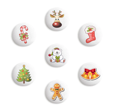 Сахарные медальоны "Новогодние игрушки" д.27мм 10 шт.