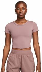 Женская теннисная футболка Nike One Fitted Dri-Fit Short Sleeve Top - smokey mauve/black