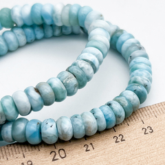 Ларимар бусины, размер около 3,5-4,5*7,7-8,2 мм, цена за 12 шт (1/8 нити)