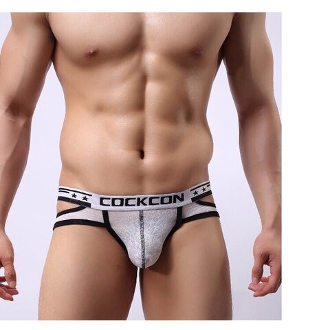 Мужские трусы брифы белые Cockon X Lace Brief White 6101